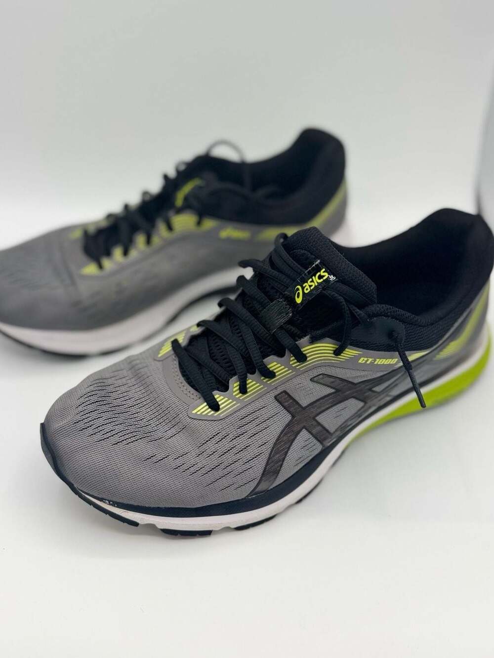 ASICS GT-1000 7 Men's  Running Shoes Gray Black Yellow Size 11 (1011A042)